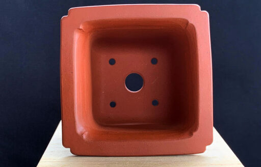 Chậu vuông điêu khắc Yoshi Kawada full box kèm vải triện - Size: W8x H6cm # Code YK07221500