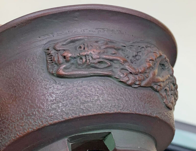 Chậu tròn Bigei điêu khắc rồng – W 8.3cm X H 4.2cm
