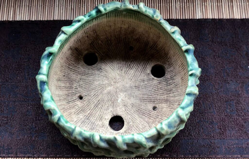 Masashi tròn men xanh đan kiểu dáng độc lạ sâu tuổi sưu tầm - Size W 9 X H 5cm