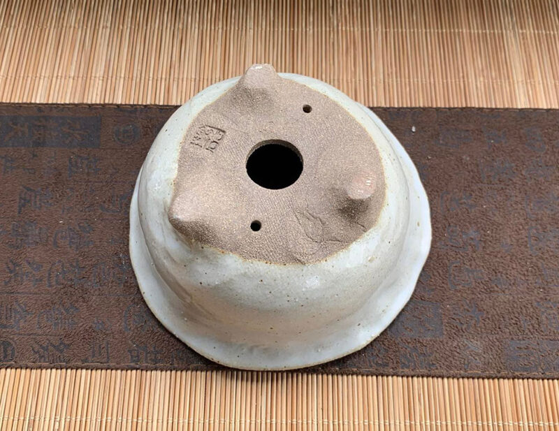 Shoseki tròn men trắng đục - Size W 10.7cm x H 5cm