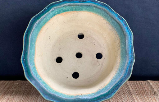 Chậu Oval men xanh Nhật thương hiệu Reiho - Size : W 25.5 cm x H 9.5cm # Code Ha0722048